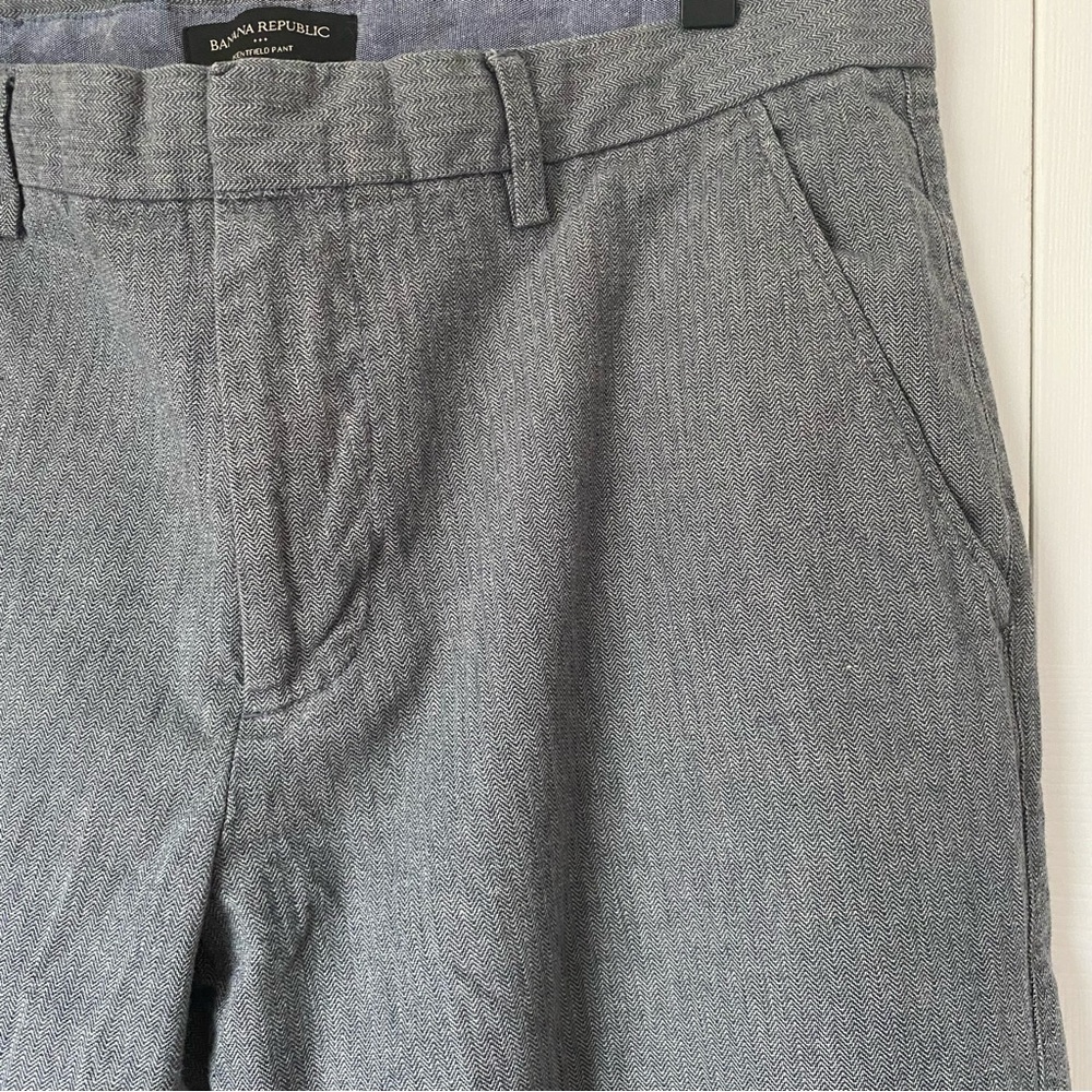 Banana Republic Kentfield Pant Men Chino 32 100% Cotton Grey Quiet Luxury Preppy - Picture 4 of 5
